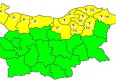 Обявиха жълт код в Русе за утреПредупреждението е за силен