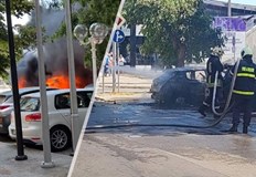 Електрически автомобил се запали на зарядна станция на ул Васил