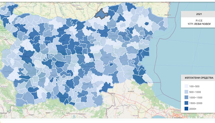 Къде и колко средства от европейските фондове са изплатени в регионите на България?
