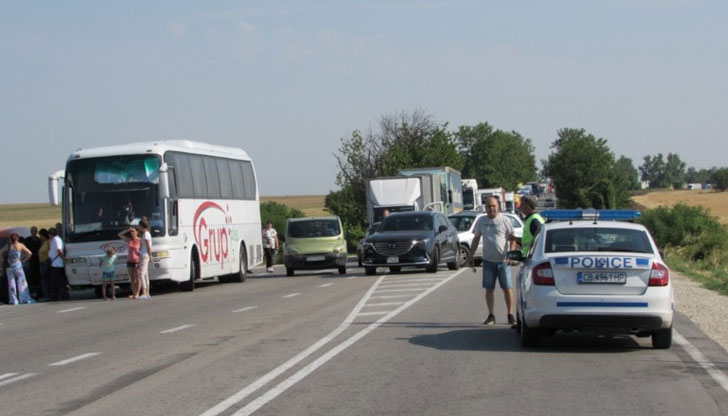 Блокада затвори пътя Русе - Бяла като част от националния