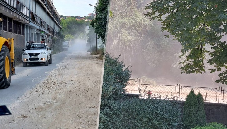 Праховото замърсяване на ВИК от разкопките по улица "Димитър Басарбовски".От