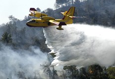 Голям пожар избухна между два манастира в Света гораЗаплашен е