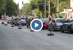 Огромни задръствания на ул Тулча в Русе се образуваха през целия ден