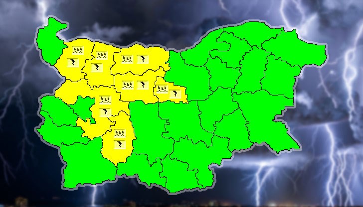 Повишена вероятност за интензвивни валежи и гръмотевична дейност