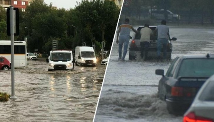 Наводнени са много улици и булеварди в града, като най-тежко са засегнати кварталите Байраклъ и Борнова