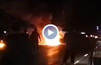 Кола изгоря на пътя Русе - Разград