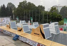 Проливен дъжд прекъсна Световната купа по паркур в СофияОрганизационният комитет