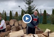 Беларуският президент вчера цепеше дърва и се подиграваше на Европа за настъпващата
