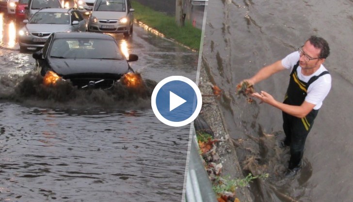 Поройният дъжд отново блокира целия град