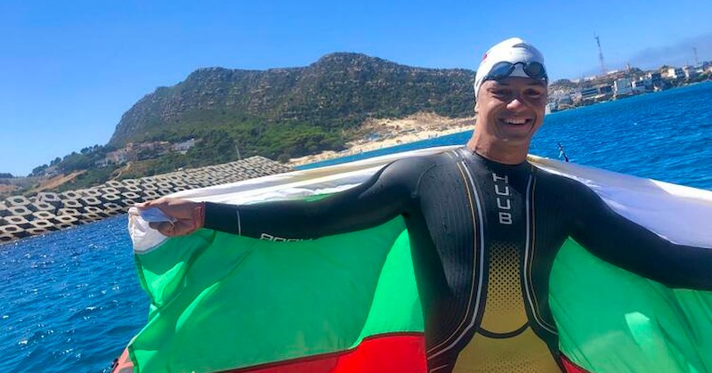 Цанко Цанков спечели плувния маратон в Гибралтарския протокБългаринът измина разстоянието