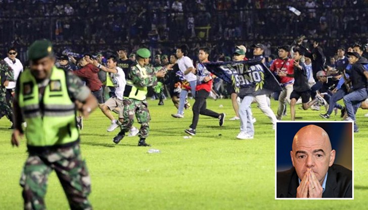 Поне 174 души загинаха и още 180 бяха ранени след края на футболен мач в Индонезия