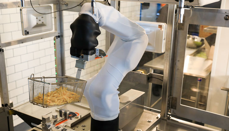Робот с изкуствен интелект пържи картофи в ресторант - DUNAVMOST.com