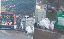 Майстори изхвърлят строителни отпадъци на булевард "Липник"