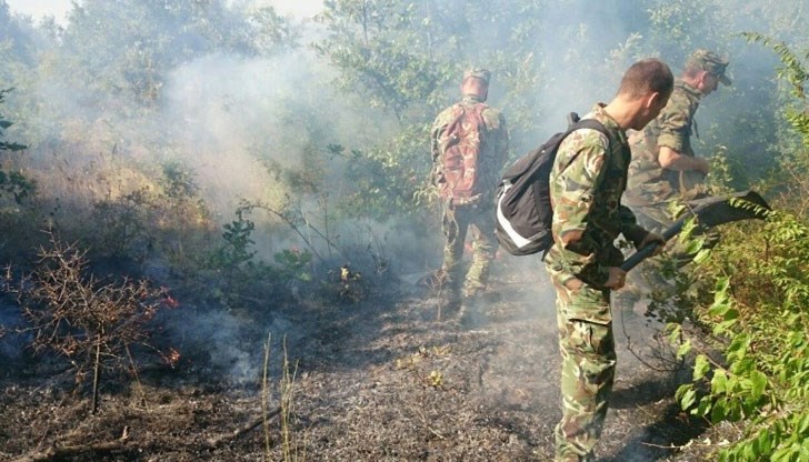 Теренът е много трудно достъпен, 200 души се борят с пламъци Теренът е много трудно достъпен, 200 души се борят с пламъци