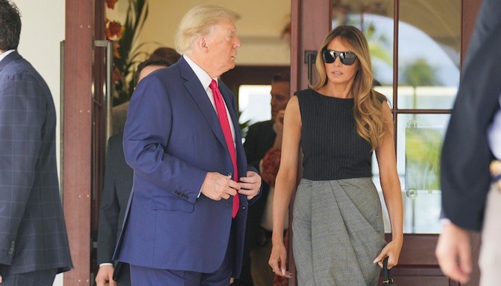 Доналд Тръмп упражни правото си на глас на днешните междинни избори заедно със съпругата си Мелания Доналд Тръмп упражни правото си на глас на днешните междинни избори заедно със съпругата си Мелания