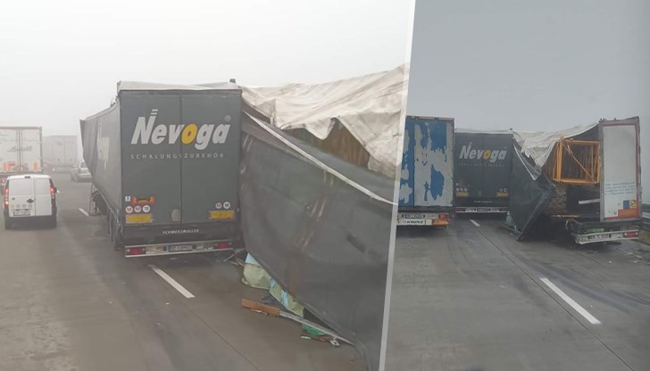 Камион се вряза в паркиран за почивка ТИР преди "Дунав мост"
