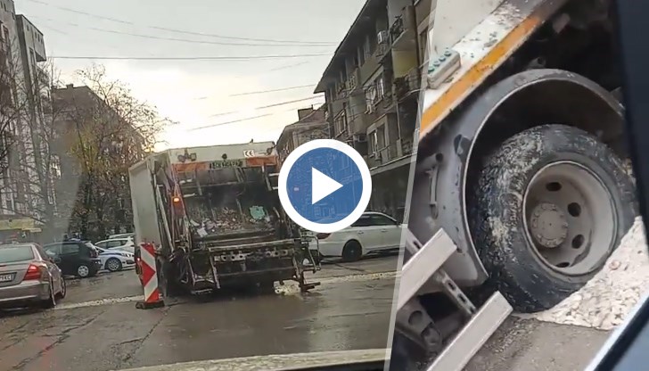 Камион на „Нелсен Чистота“ пропадна в разкопките на ВиК - Русе