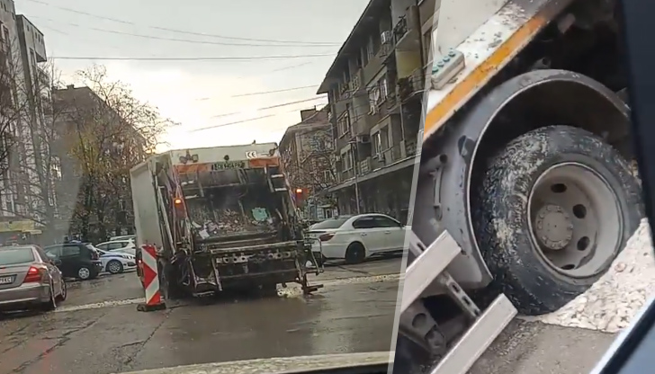 Камион на Нелсен Чистота“ пропадна в разкопките на ВиК - РусеТова е поредния