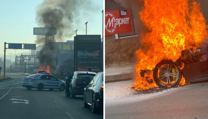 Автомобилът се е запалил в локалното платно пред Ринг молФерари