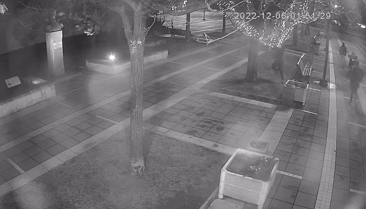 Младежите са заснети, докато се опитват да унищожат системата от