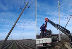 Стълбът който е част от мрежата на въздушна електропроводна линия