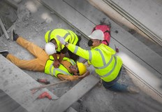 Работникът е полетял от скеле на 14 метра от земятаРаботник