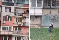 Мъж се спуска с въже от шестия етаж Зевзеци го