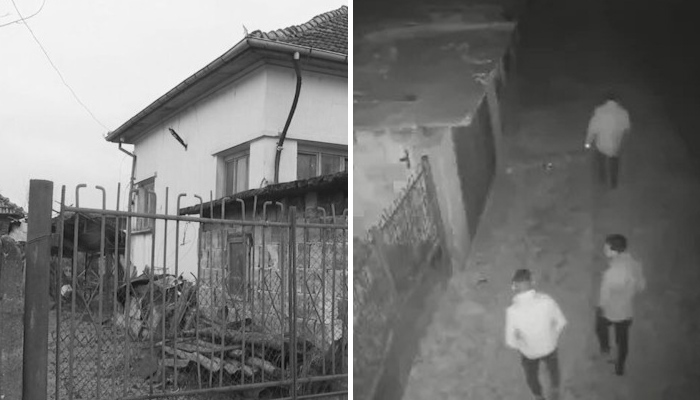 Мъжете са заснети от камера в двора на една от