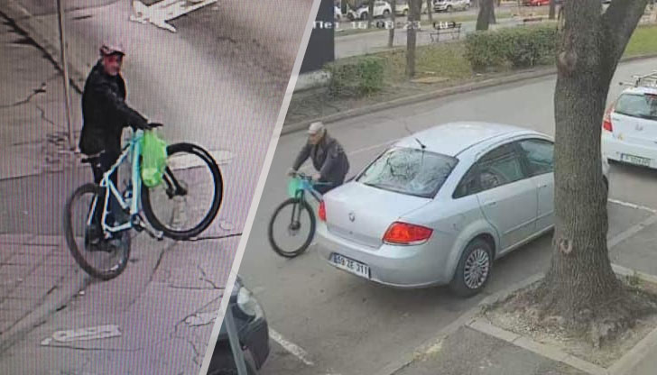 Кадри показват мъж на преклонна възраст с въпросния велосипедОткраднаха колелото