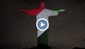 Статуята на Христос Спасителя грейна в цветовете на турското и сирийското знаме