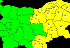 Жълт код за силен вятър е обявен за понеделник в