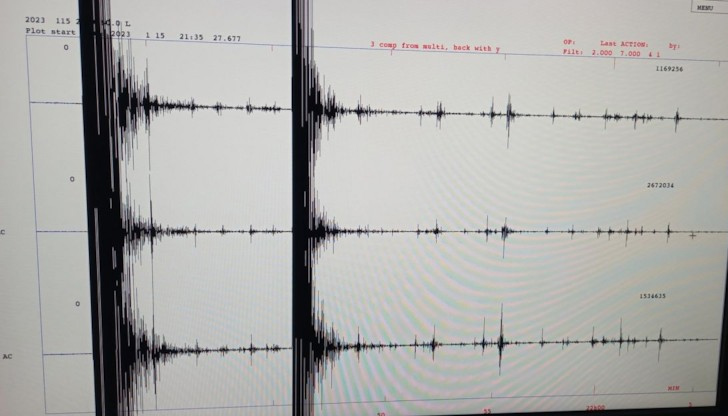 Дежурният сеизмолог на БАН отредели земетресението като умерено, т.е. то