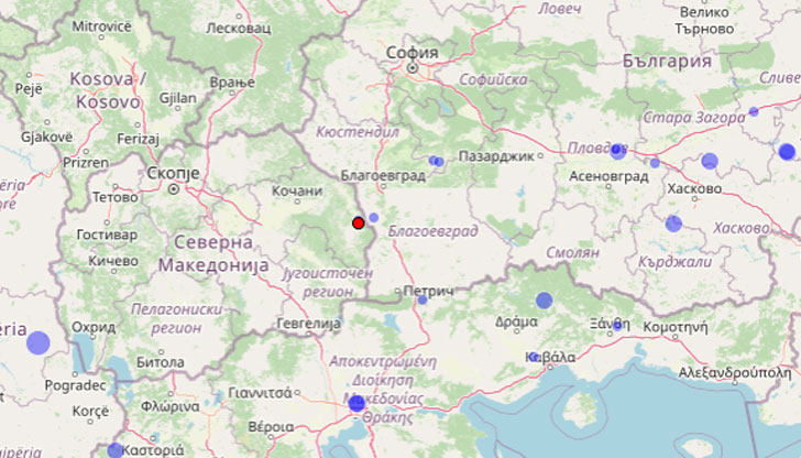 Трусът е бил регистриран в 20:36 часаСлабо земетресение с магнитуд