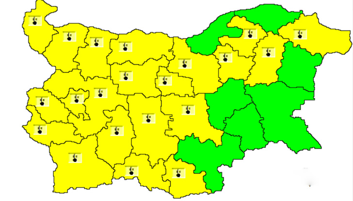 Предупреждението е за ниски температуриВ събота сутринта отново ще е