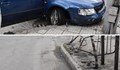 Нервен шофьор удари бус и се заби в стълб в Хасково