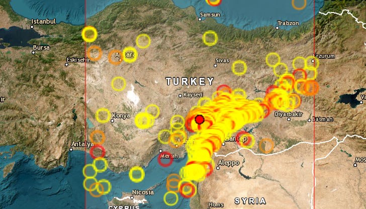 Епицентърът на труса е бил на 16 км югозападно от град Елбистан, където живеят над 80 000 души