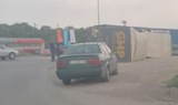 ТИР катастрофира на кръговото кръстовище до Свободна зона - Русе