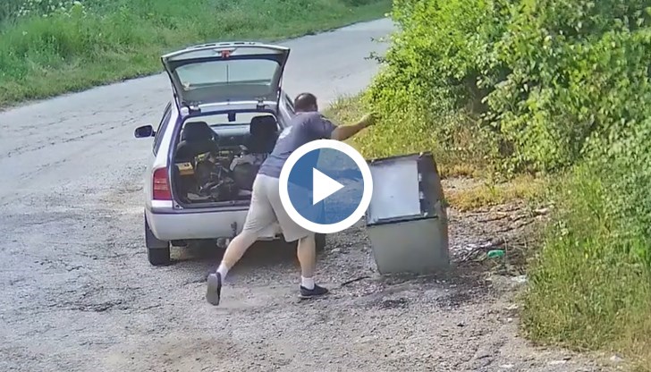 Камера засече мъж, докато изхвърля боклуци във вилната зона на Шемшево