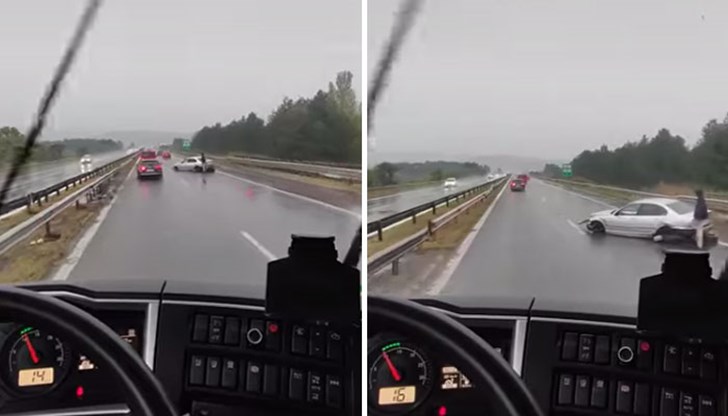 Трафикът се осъществява в активната и аварийната ленти Трафикът се осъществява в активната и аварийната ленти