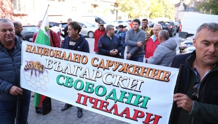На протеста имаше лозунги с надписи "Министерство на земеделието – враг на българските пчелари"