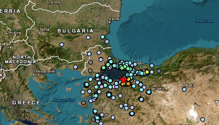 Земетресението е усетено в Бургас