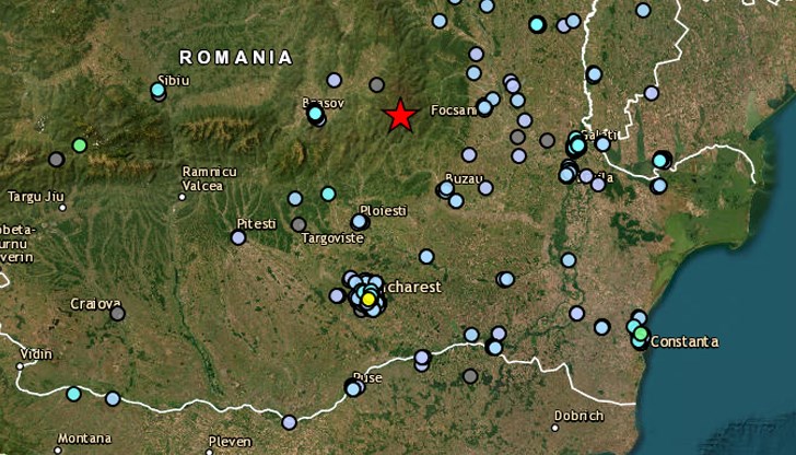 Епицентърът на земетресението е бил на 62 км източно от град Брашов