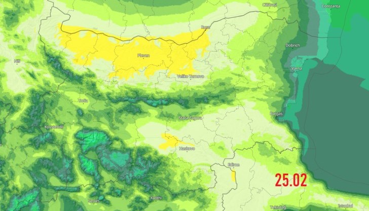 На изолирани места термометърът може да покаже стойности близки до 25 °С