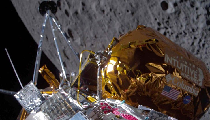 Космическият кораб "Одисей" се приземи в близост до южния полюс на Луната късно на 22 февруари