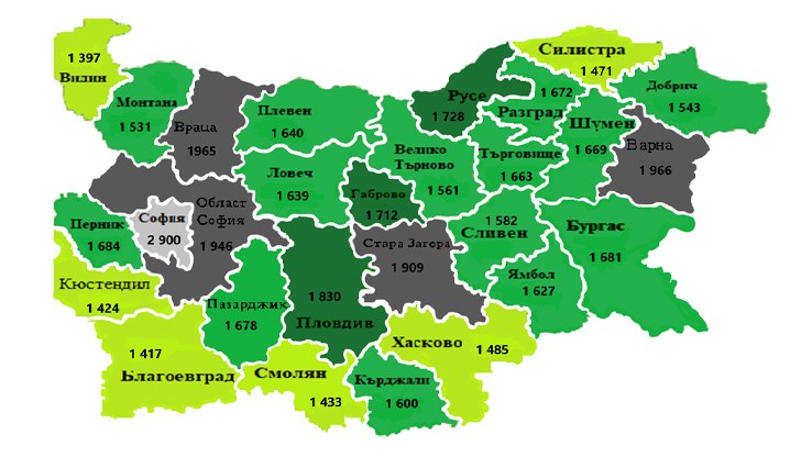 Средната заплата в България се е повишила до 2123 лева