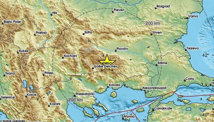 Трусът е усетен в 08:38 часа