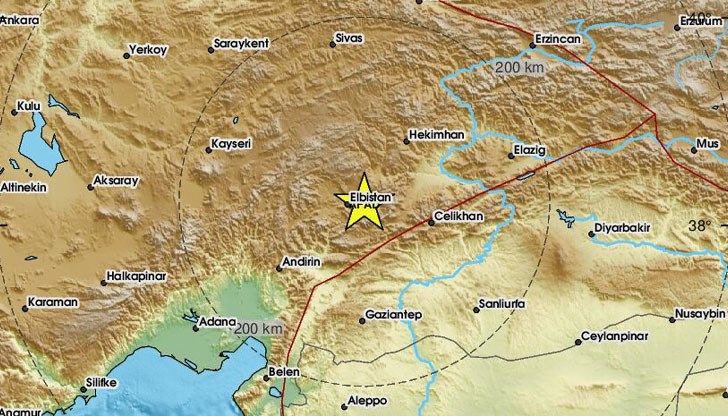 Трусът е регистриран в 08:26 часа местно време Трусът е регистриран в 08:26 часа местно време