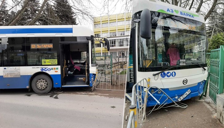 Според шофьора на автобуса автомобил е отнел предимството на автобуса