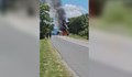 Бус изгоря на пътя за град Твърдица