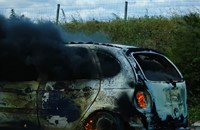 Кола изгоря на магистрала "Тракия"